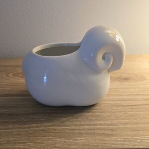Modern minimalist mid century style ram Ceramic Mini Planter
